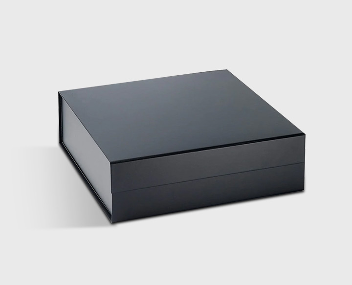 black cardboard shipping boxes